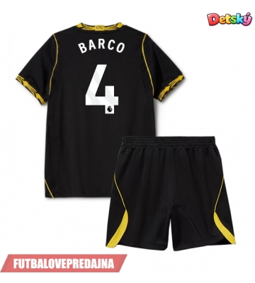 Lacne Dětský Futbalové dres Chelsea Valentin Barco #4 2026-27 Krátky Rukáv - Preč (+ trenírky)